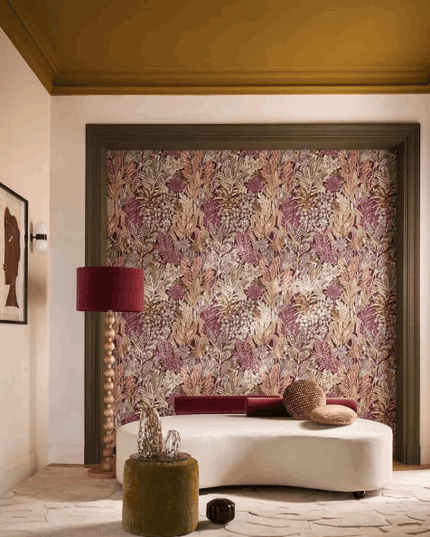 74321038 Casamance Jardin Félicia Borrommee Pourpre/olive