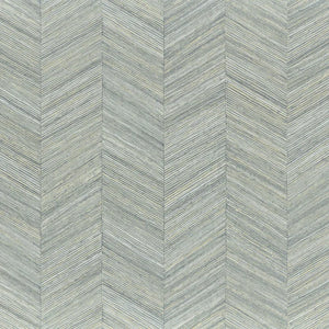75371324 Casamance Nature Sur Mesure Ocotea - Dit behang is subtiel van kleurgebruik met zachte turquoise