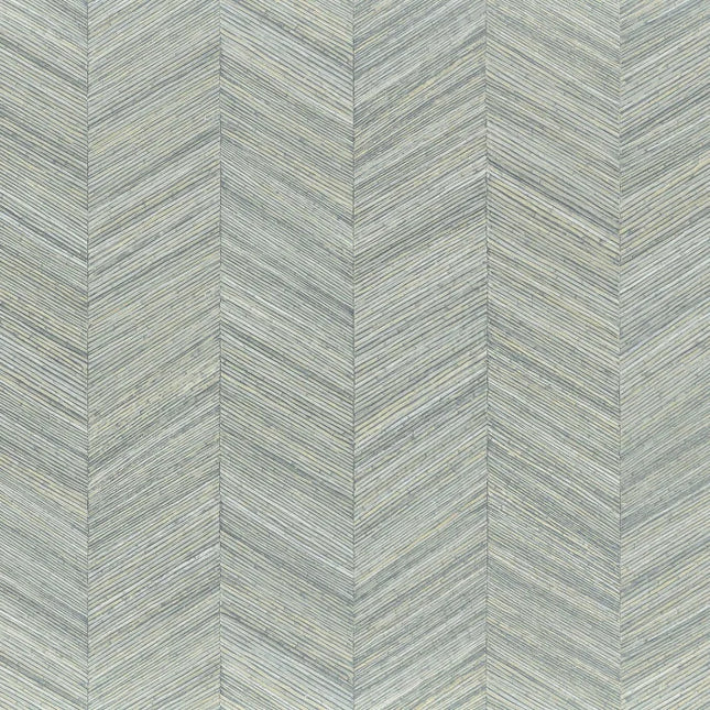 75371324 Casamance Nature Sur Mesure Ocotea - Dit behang is subtiel van kleurgebruik met zachte turquoise
