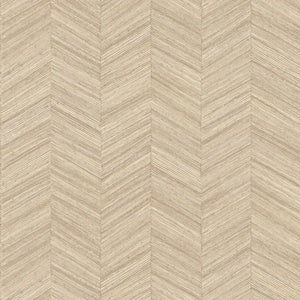 75372446 Casamance Nature Sur Mesure Ocotea - Dit behang is uitgevoerd in zachte beige en lichte bruintinten