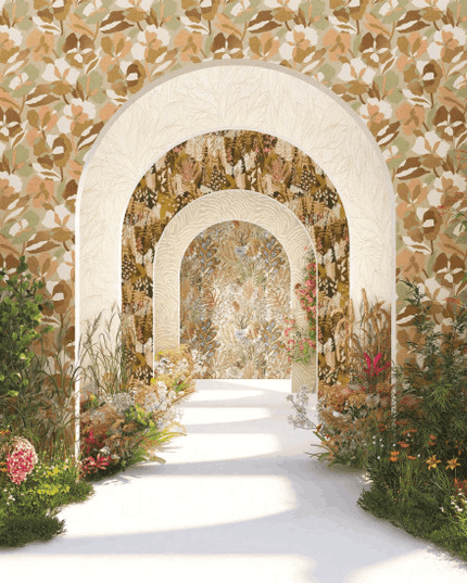 76570202 Casamance Jardin Félicia Erica Vert mousse/blush