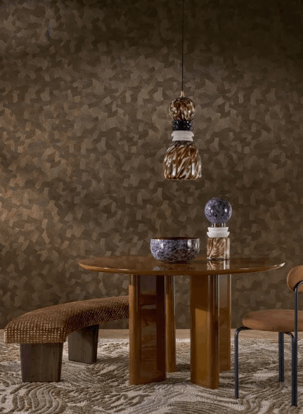 76662854 Casamance Magnitude Textures Berenice Noir/doré
