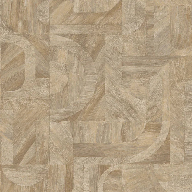76870304 Casamance Nature Sur Mesure Intarsia - Dit behang is rijk aan warme tinten van beige en lichtbruin met subtiele nuances van zandkleur voor een natuurlijke