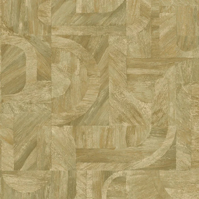 76870508 Casamance Nature Sur Mesure Intarsia - Dit behang is een mix van zachte beige en zandtinten met subtiele houtnerfdetails