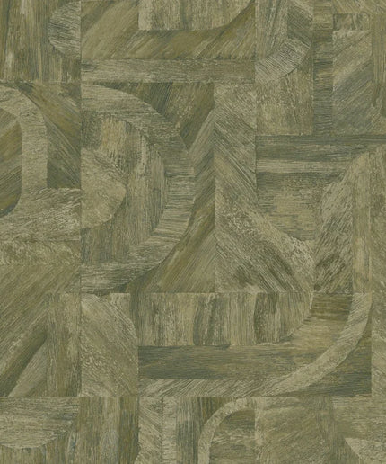 76870610 Casamance Nature Sur Mesure Intarsia - Dit behang is een harmonieuze mix van diverse groentinten