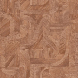 76870712 Casamance Nature Sur Mesure Intarsia - Dit behang is een warme mix van terra- en roestbruine tinten met subtiele oranje accenten.