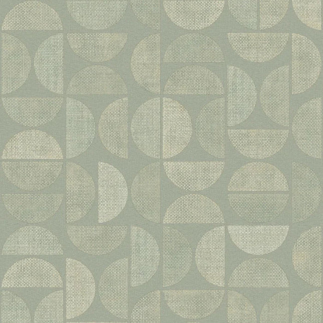 76881120 Casamance Nature Sur Mesure Dualis - Dit behang is uitgevoerd in zachte groentinten met een vleugje blauw en subtiele beige accenten