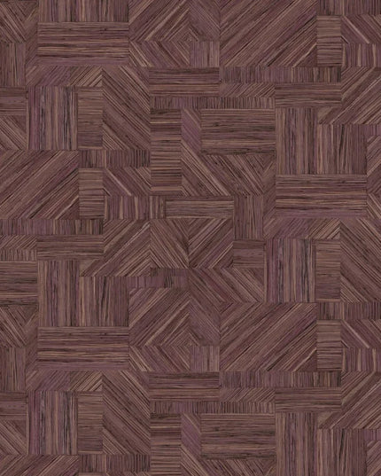 76892242 Casamance Nature Sur Mesure Imbrication - Dit behang is een warme combinatie van diepe roodbruine en paarse tinten