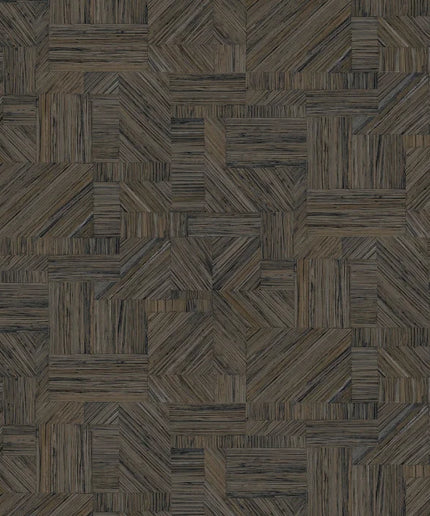 76892344 Casamance Nature Sur Mesure Imbrication - Dit behang is opgebouwd uit een harmonieuze mix van zwart