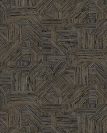 76892344 Casamance Nature Sur Mesure Imbrication - Dit behang is opgebouwd uit een harmonieuze mix van zwart