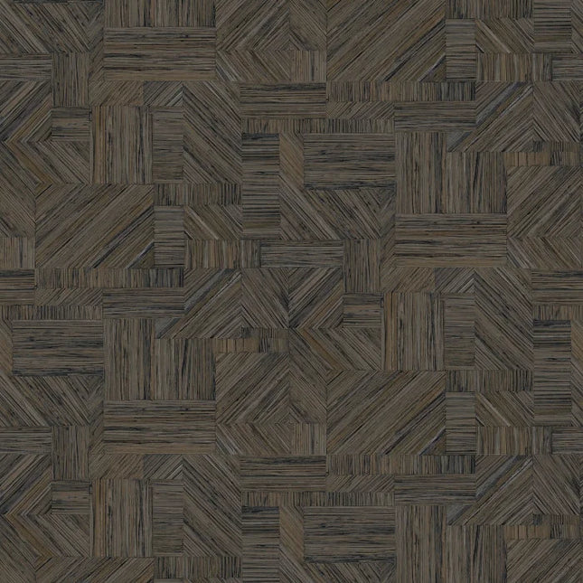 76892344 Casamance Nature Sur Mesure Imbrication - Dit behang is opgebouwd uit een harmonieuze mix van zwart