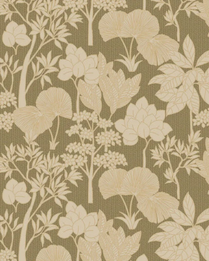 76900202 Casamance Tressora Inara - Dit behang is uitgevoerd in zachte beige en crèmetinten tegen een warme