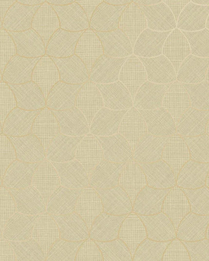 76943364 Casamance Tressora Tressana - Dit behang is subtiel en rustig met een combinatie van beige en lichte goudtinten die een zachte
