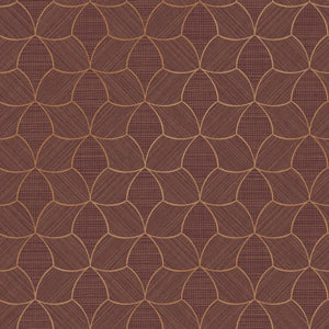 76943976 Casamance Tressora Tressana - Dit behang is een warme mix van dieprood en bruin