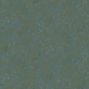 76961018 Casamance Broderies Pastel - Dit behang is een harmonieuze combinatie van mosgroen en blauwgroene tinten