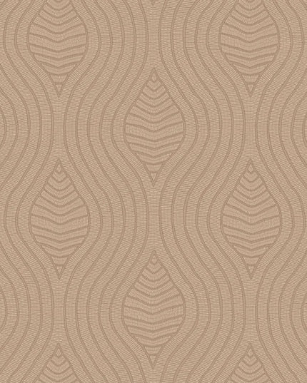 76993364 Casamance Broderies Brodelia - Dit behang is uitgevoerd in zachte terra- en zandtinten