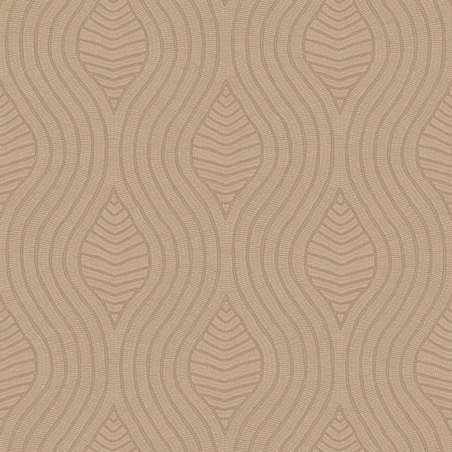 76993364 Casamance Broderies Brodelia - Dit behang is uitgevoerd in zachte terra- en zandtinten
