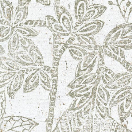 30350 Arte Koalin Hortus - Dit behang is een delicate combinatie van wit en zachte beige met een subtiel patroon van bladeren en bloemen.