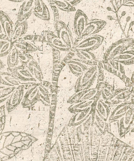 30351 Arte Koalin Hortus - Dit behang is een subtiele mix van taupe en beige met zachte groene accenten