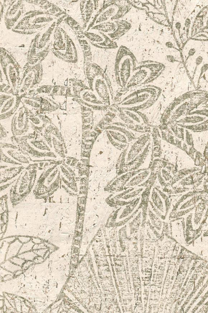30351 Arte Koalin Hortus - Dit behang is een subtiele mix van taupe en beige met zachte groene accenten