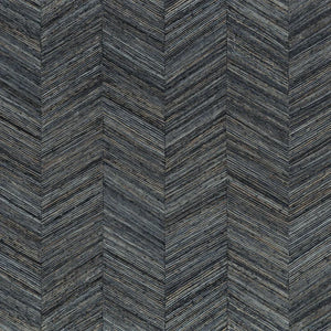 75371528 Casamance Nature Sur Mesure Ocotea - Dit behang is opgebouwd uit donkere tinten zwart en blauw