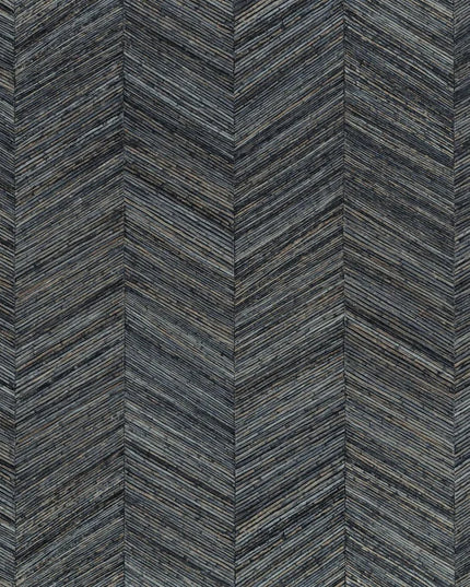 75371528 Casamance Nature Sur Mesure Ocotea - Dit behang is opgebouwd uit donkere tinten zwart en blauw