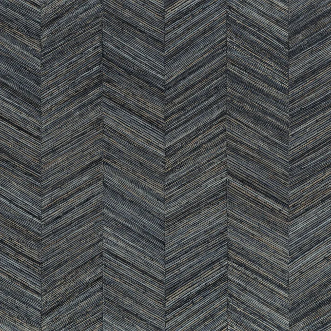 75371528 Casamance Nature Sur Mesure Ocotea - Dit behang is opgebouwd uit donkere tinten zwart en blauw