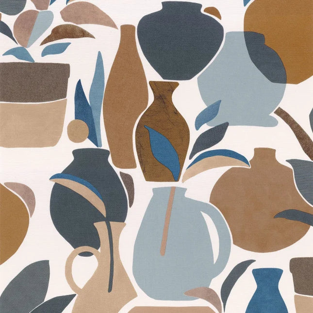 76210814 Casamance Terra Rossa Vallauris - Dit behang is een harmonieuze combinatie van warm bruin