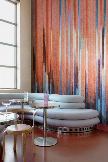 versterkt door accenten van blauw en crème