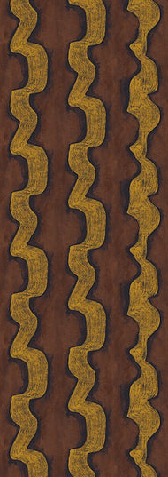 DGTRA302-300 Masureel Traces Shodo - Dit behang is een warme combinatie van diepbruin en mosterdgeel