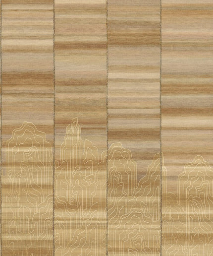DGTRA8012-300 Masureel Traces Iwa Paneel B - Dit behang is een warme combinatie van verschillende tinten bruin en beige