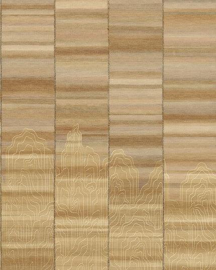 DGTRA8012-300 Masureel Traces Iwa Paneel B - Dit behang is een warme combinatie van verschillende tinten bruin en beige