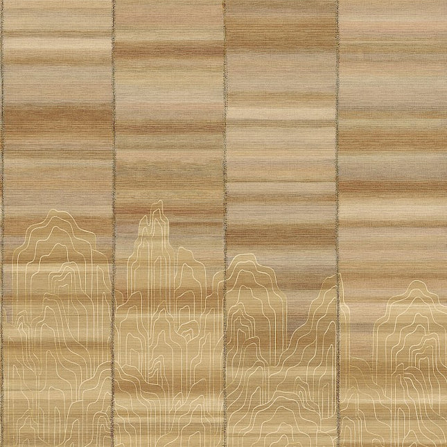 DGTRA8012-300 Masureel Traces Iwa Paneel B - Dit behang is een warme combinatie van verschillende tinten bruin en beige