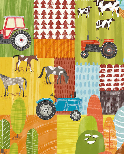 WGU50119W Dutch Wallcoverings When i grow up Down On The Farm - Dit behang is een speelse mix van groen