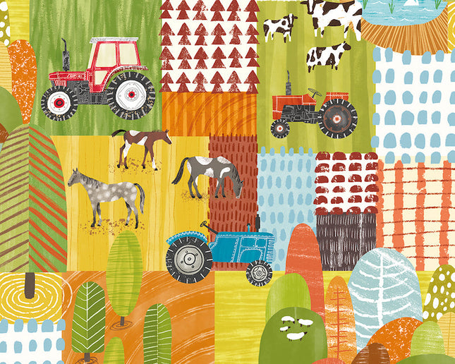 WGU50119W Dutch Wallcoverings When i grow up Down On The Farm - Dit behang is een speelse mix van groen