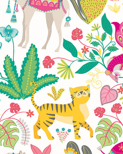 WGU50135W Dutch Wallcoverings When i grow up Samba Safari - Dit behang is kleurrijk en vrolijk met een speelse mix van geel