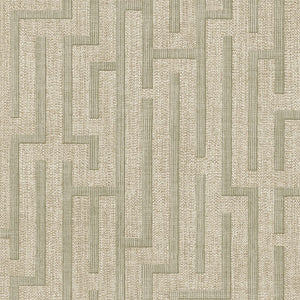 350532 Eijffinger Riviera Maison Linen trellis - Dit behang is een subtiele mix van beige en lichtbruin met een fijn gestructureerd patroon in grijsgroen.