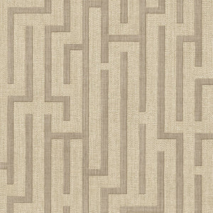 350533 Eijffinger Riviera Maison Linen trellis - Dit behang is uitgevoerd in warme beige en bruine tinten