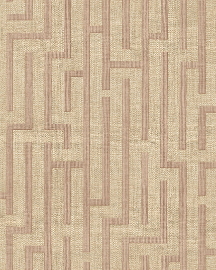 350534 Eijffinger Riviera Maison Linen trellis - Dit behang is opgebouwd uit zachte tinten beige en lichtbruin