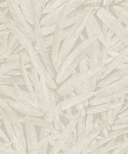 350540 Eijffinger Riviera Maison Structured Leaves - Dit behang is subtiel van kleur met zachte beige en warme bruintinten die een natuurlijke en rustgevende sfeer creëren.