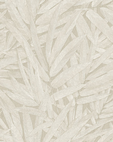 350540 Eijffinger Riviera Maison Structured Leaves - Dit behang is subtiel van kleur met zachte beige en warme bruintinten die een natuurlijke en rustgevende sfeer creëren.