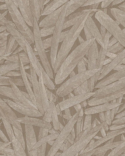 350542 Eijffinger Riviera Maison Structured Leaves - Dit behang is een warme mix van zachte bruintinten en beige