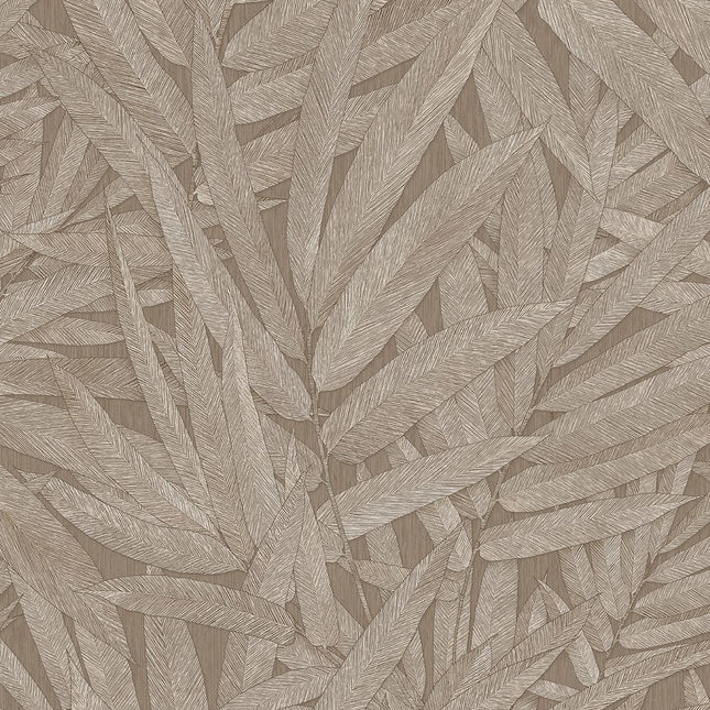 350542 Eijffinger Riviera Maison Structured Leaves - Dit behang is een warme mix van zachte bruintinten en beige