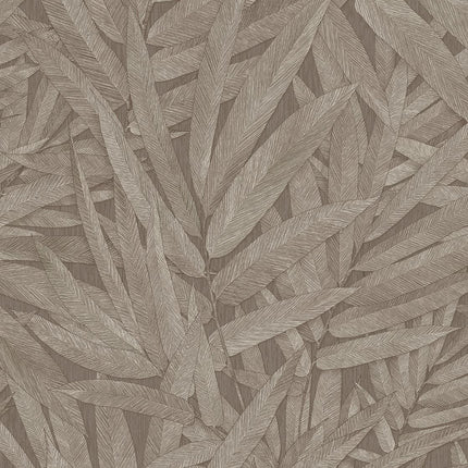 350543 Eijffinger Riviera Maison Structured Leaves - Dit behang is een harmonieuze mix van rijke bruintinten en zachte beige nuances