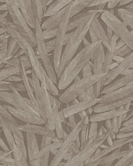 350543 Eijffinger Riviera Maison Structured Leaves - Dit behang is een harmonieuze mix van rijke bruintinten en zachte beige nuances