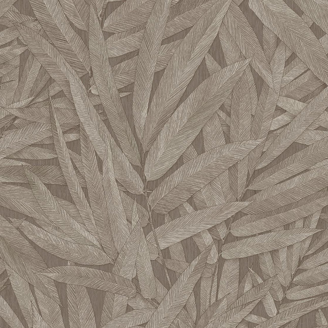 350543 Eijffinger Riviera Maison Structured Leaves - Dit behang is een harmonieuze mix van rijke bruintinten en zachte beige nuances