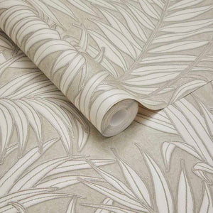 350555 Eijffinger Riviera Maison Stringed Leaves - Dit behang is subtiel en natuurlijk met zachte groene tinten
