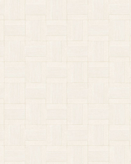 350560 Eijffinger Riviera Maison Squares - Dit behang is een subtiele combinatie van wit en zacht beige met een fijn geruit patroon