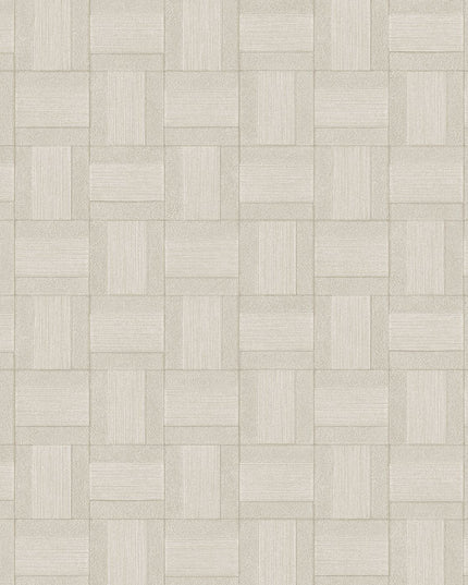 350561 Eijffinger Riviera Maison Squares - Dit behang is uitgevoerd in zachte beige- en grijstinten met subtiele tekstuureffecten die zorgen voor een rustige en elegante uitstraling.