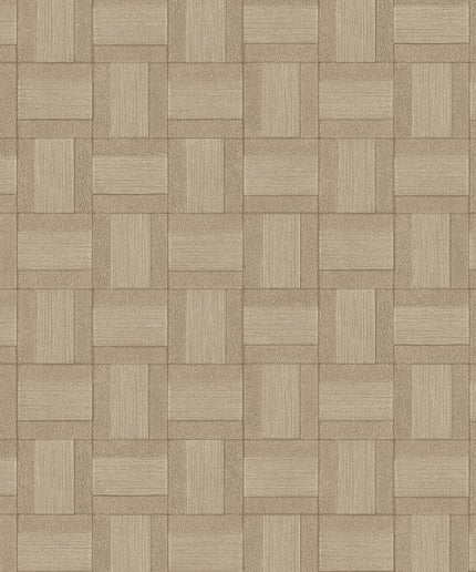350562 Eijffinger Riviera Maison Squares - Dit behang is opgebouwd uit verschillende tinten bruin en beige